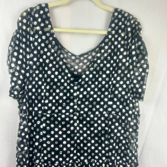 S. L. Fashions Dress Women Plus 24W Black White Polk Dot Midi Length Tier Skirt - Picture 5 of 6